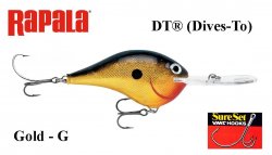 Rapala DT(Dives-To) vobleris DTSS14G Gold