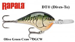 Rapala DT(Dives-To) vobleris DT16OGCW Olive Green Crawdad