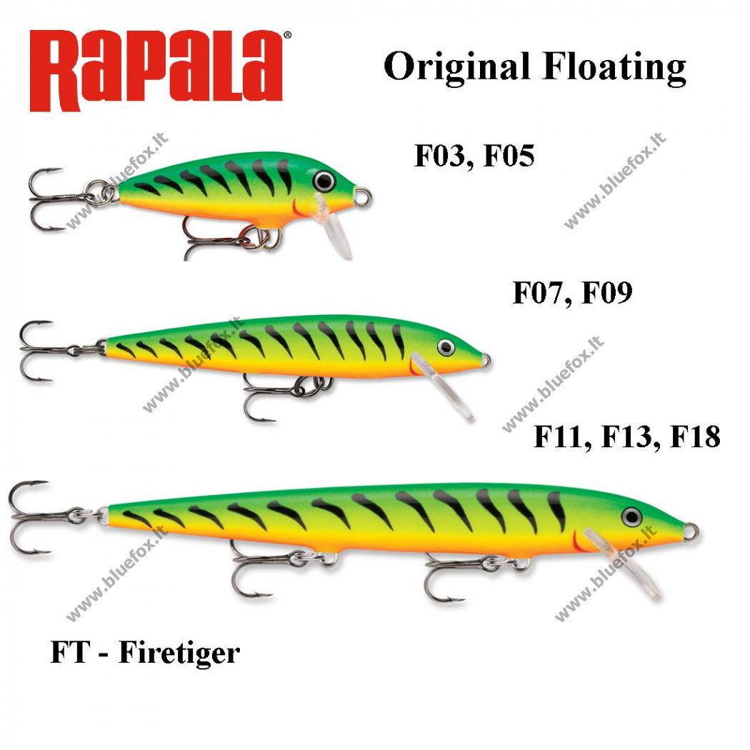 Rapala Original Floating 07 Fishing Lure - Firetiger