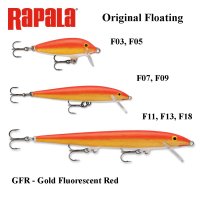 Sööt Rapala Original Floating GFR - Gold Fluorescent Red