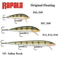 Vobleris Rapala Original Floating YP - Yellow Perch