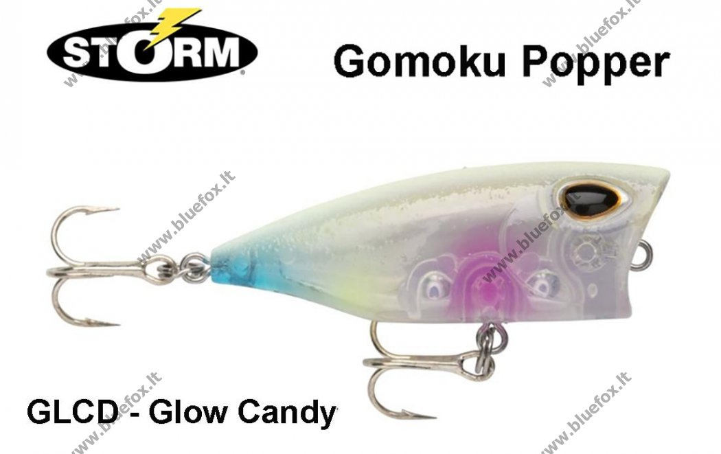 Vobleris Storm Gomoku Popper GPO Glow Candy - Spauskite ant paveikslėlio norint uždaryti
