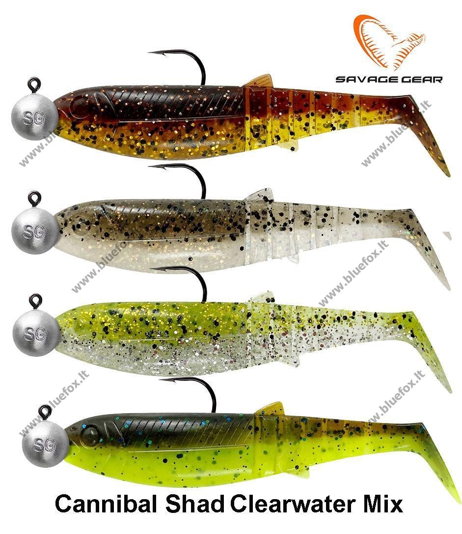 Savage Gear Cannibal Shad Clearwater Mix Softbait [01-77186] - 8.26EUR :   - Fishing, backpack, outdoors, flashlight, tents, wobblers,  knives, axes, saw, machete, rapala, storm