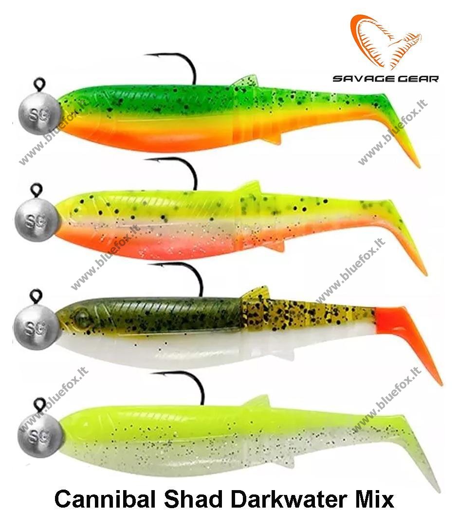 Savage Gear Cannibal Shad Darkwater Mix Softbait [01-77185] - 8.26EUR :   - Fishing, backpack, outdoors, flashlight, tents, wobblers,  knives, axes, saw, machete, rapala, storm