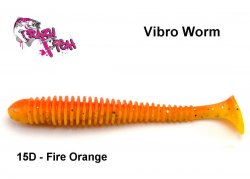 Mīkstās ēsmas Crazy Fish Vibro Worm Fire Orange