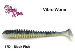 Appât Crazy Fish Vibro Worm Poisson Noir
