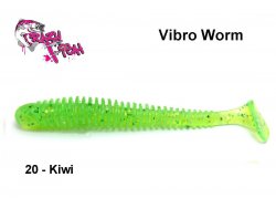 Mīkstās ēsmas Crazy Fish Vibro Worm Kiwi