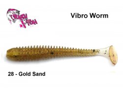 Gummiköder Crazy Fish Vibro Worm Gold Sand