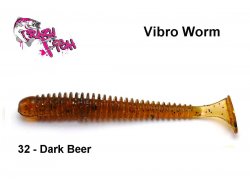 Mīkstās ēsmas Crazy Fish Vibro Worm Dark Beer