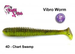 Przynęta Crazy Fish Vibro Worm Chart Swamp