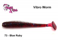 Mīkstās ēsmas Crazy Fish Vibro Worm Blue Ruby