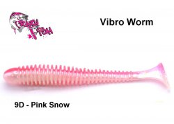 Силиконовая приманка Crazy Fish Vibro Worm Pink Snow