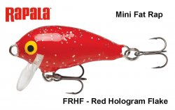 Voblers RAPALA Mini Fat Rap MFR03FRHF Red Hologram Flake