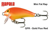 Voblers RAPALA Mini Fat Rap MFR03GFR Gold Fluo Red