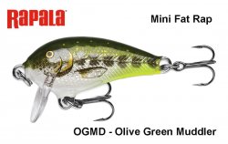 Vobleris Rapala Mini Fat Rap MFR03OGMD Olive Green Muddler
