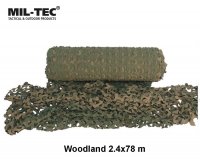 Mil-Tec Tarnnetz auf Rolle Woodland 2,4x78m