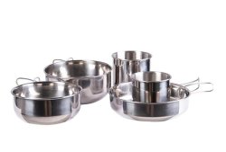 Mil-Tec Nerūdijančio Plieno Indų Rinkinys 5 vnt.