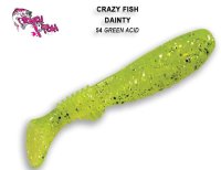 Minkštas masalas Crazy Fish Dainty 85mm 54-Green acid