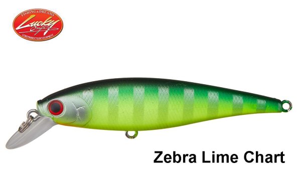 Vobleris Lucky Craft Pointer SP Suspending Jerkbait Zebra Lime Chart