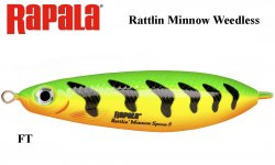 Блесна Незацепляйка Rapala Rattlin Minnow Weedless 8 см, 16 г FT