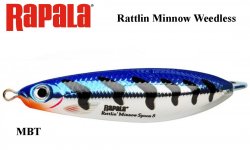 Блесна Незацепляйка Rapala Rattlin Minnow Weedless 8см, 16г MBT