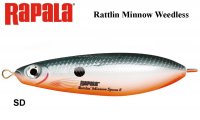 Блесна Незацепляйка Rapala Rattlin Minnow Weedless 8см, 16г SD