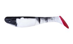 Relax Gummifische Kopyto S002R White Black back Red Tail