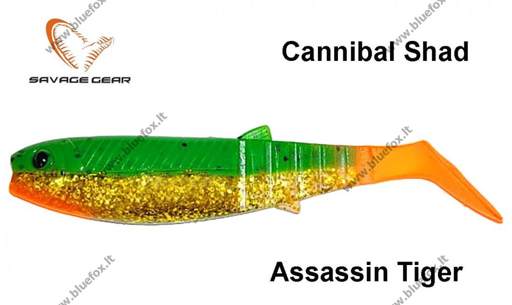 Guminukas Savage Gear Cannibal Assassin Tiger - Spauskite ant paveikslėlio norint uždaryti