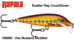 Vobleris Rapala Scatter Rap CountDown Hot Mustard Muddler