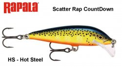 Vobleris Rapala Scatter Rap CountDown Hot Steel