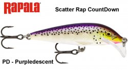 Vobleris Rapala Scatter Rap CountDown Purpledescent