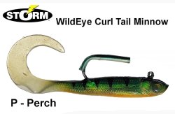 Guminukas Storm WildEye Curl Tail Minnow P - Perch