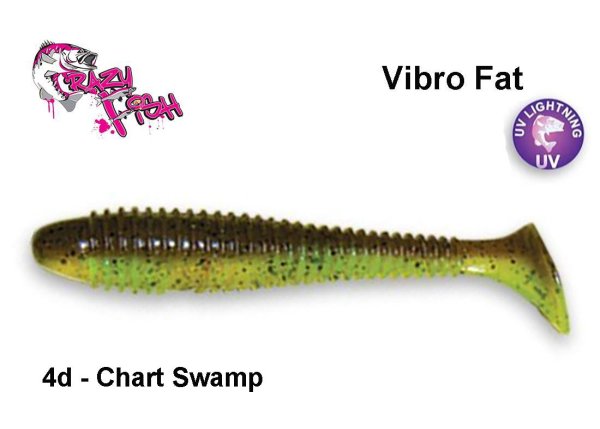Silikoninis masalas Crazy Fish Vibro Fat 5' 12 cm Chart Swamp