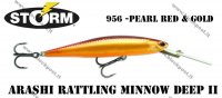 Воблер STORM Arashi Rattling Minnow Deep Pearl Red Gold