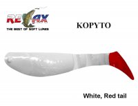 Виброхвост Relax Kopyto T001 White, Red tail