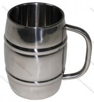 Mug, barrel, double-walled, stainless steel, 450 ml