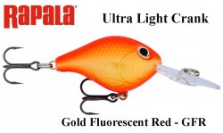 Manovella Rapala Ultra Light Oro Rosa Rosso Fluorescente GFR
