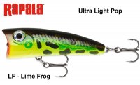 Vobleris Rapala Ultra Light Pop ULP Lime Frog