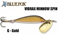Sukriūkė Blue Fox Minnow Spin Vibrax Gold
