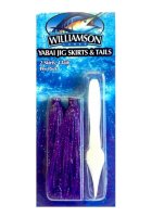 Williamson Replacement Yabai Jig Skirts and Tails White//Purple