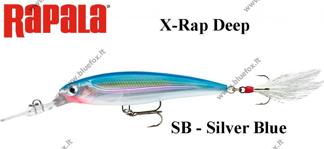 Vobleris Rapala X-Rap Deep SB - Silver Blue - Spauskite ant paveikslėlio norint uždaryti