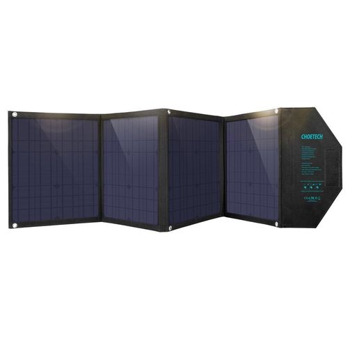 Batería solar de viaje 80W, USB tipo C, 2xUSB, 158x41cm, Choetech